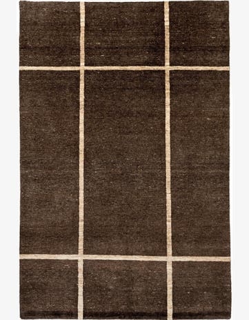 4' x 5' 10 Hand Knotted Gabbeh Wool Rug