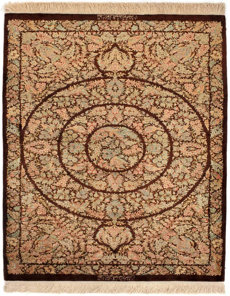 Detail image of 2' 8 x 4' Ghom Silk Rug