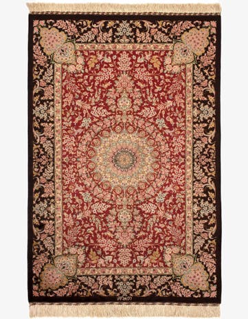 3' 3 x 4' 11 Ghom Silk Rug