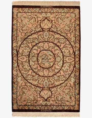 2' 8 x 4' Ghom Silk Rug