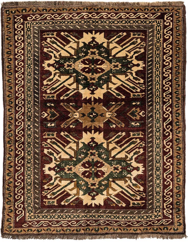 Detail image of 5' x 6' 7 Hand Knotted Kars Wool Rug