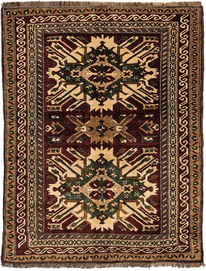 Detail image of 5' x 6' 7 Hand Knotted Kars Wool Rug