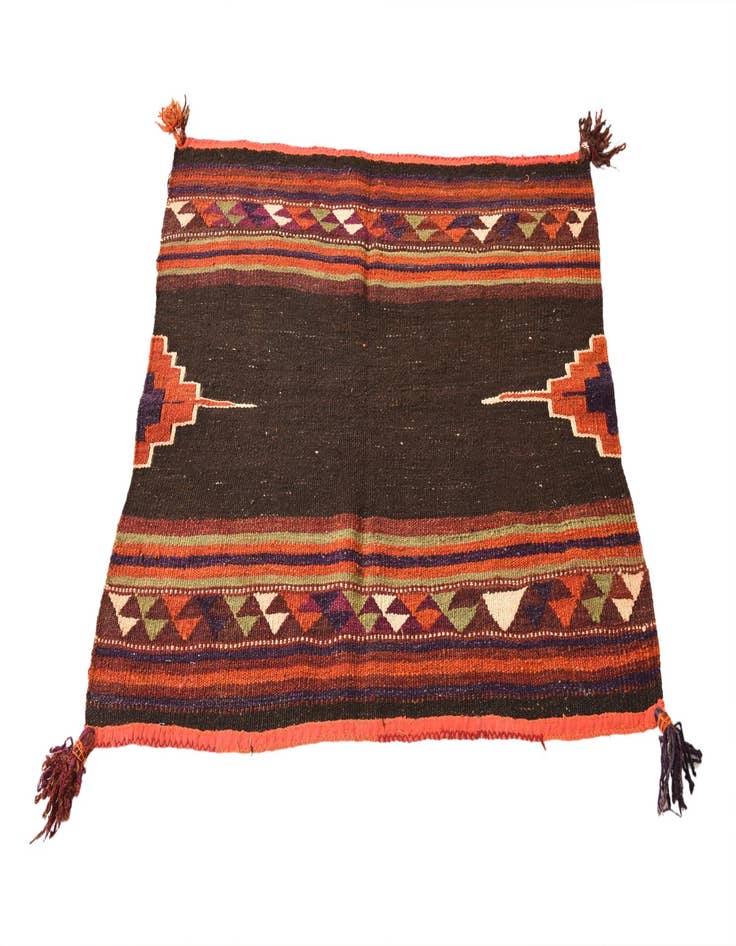 Detail image of 3' 3 x 3' 10  Hand Woven Kilim Fars Wool Rug