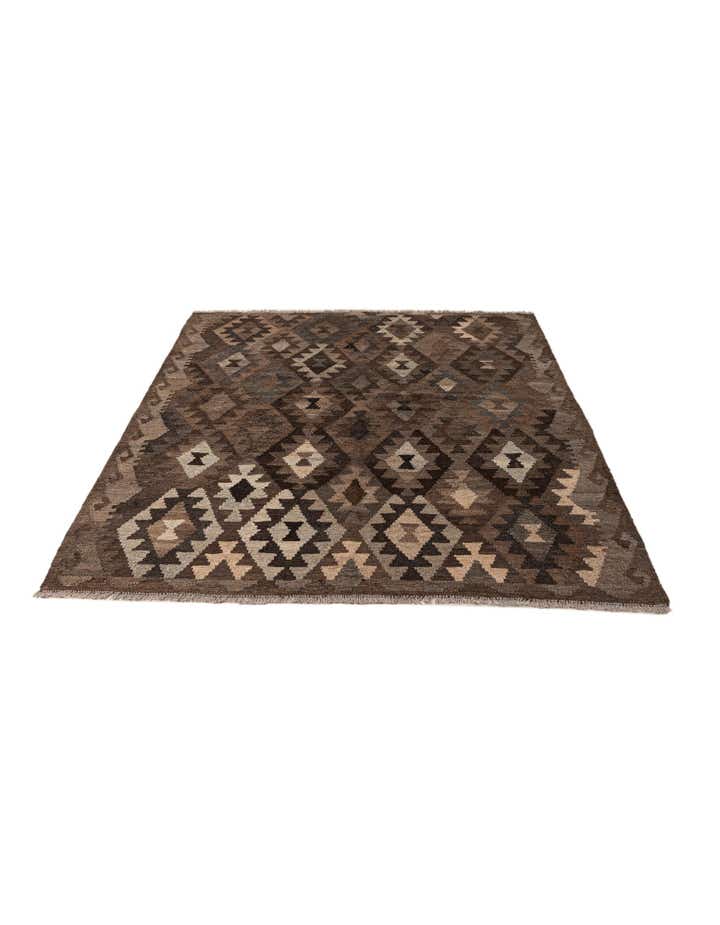 5' 2 x 6' 6 Hand Woven Kilim Maymana Wool Rug