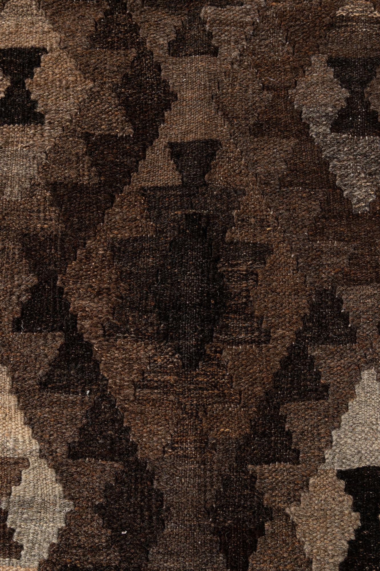 5' 2 x 6' 6 Hand Woven Kilim Maymana Wool Rug