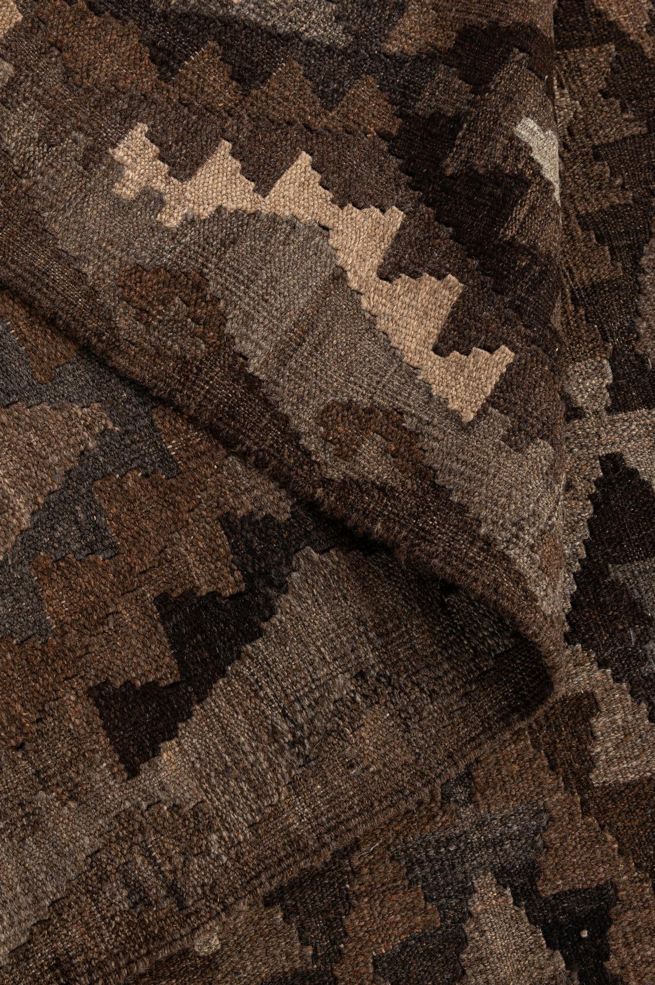 5' 2 x 6' 6 Hand Woven Kilim Maymana Wool Rug