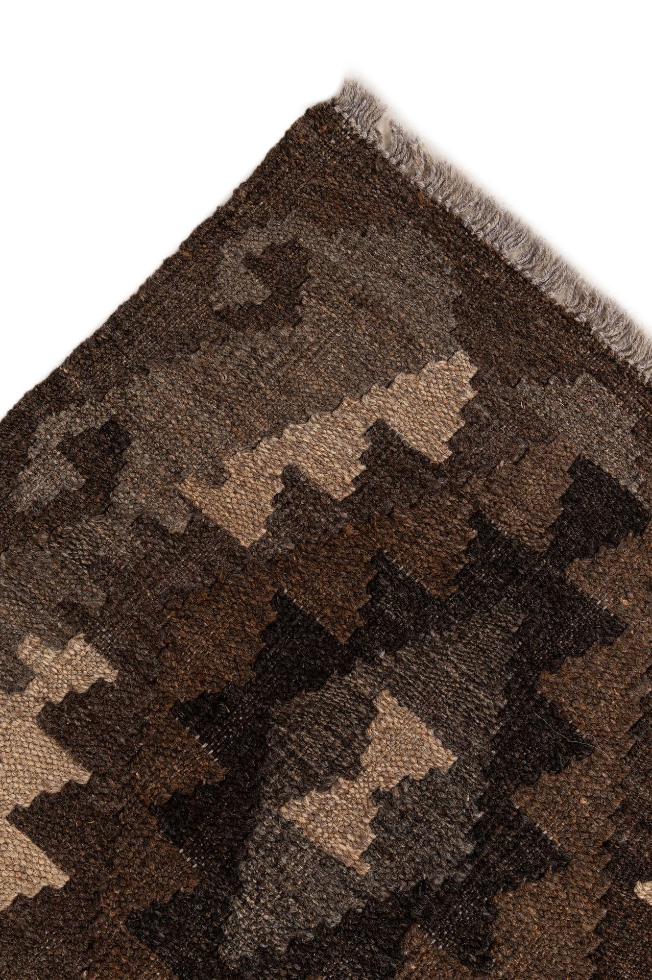 5' 2 x 6' 6 Hand Woven Kilim Maymana Wool Rug