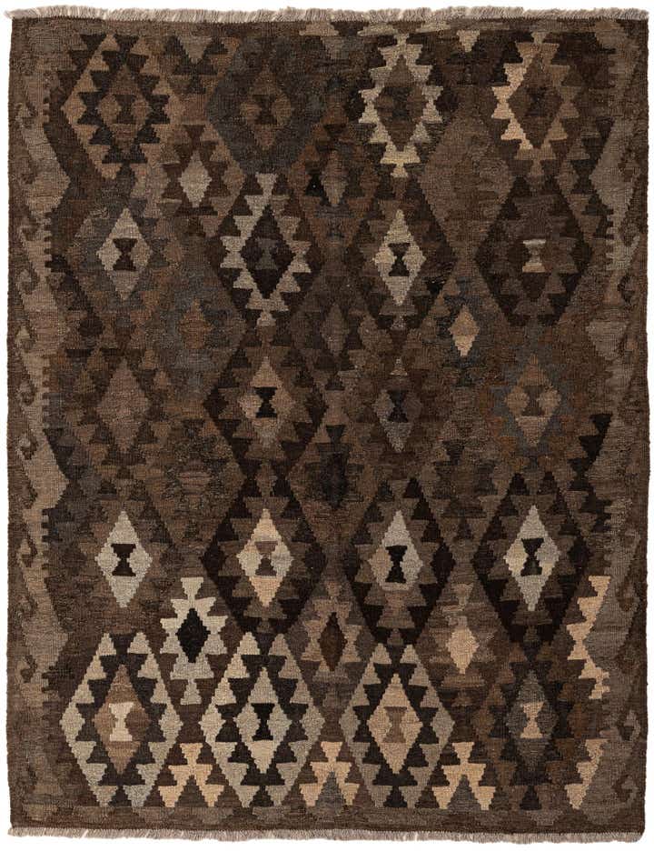 5' 2 x 6' 6 Hand Woven Kilim Maymana Wool Rug