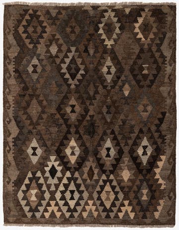 5' 2 x 6' 6 Hand Woven Kilim Maymana Wool Rug