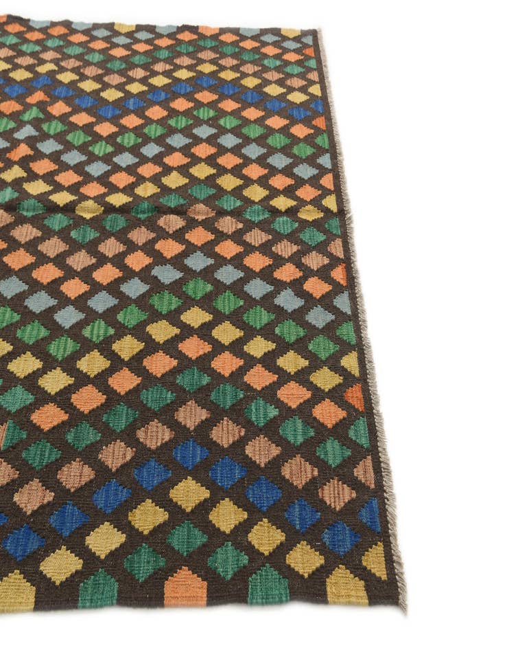 Detail image of 5' 8 x 7' 8  Hand Woven Kilim Modern Wool Rug