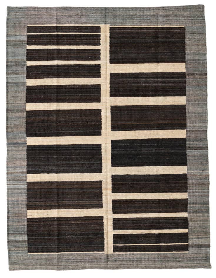 Detail image of 5' x 6' 4 Hand Woven Kilim Modern Wool Rug