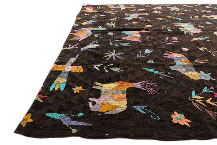 6' x 9' Hand Woven Kilim Suzani Wool Rug