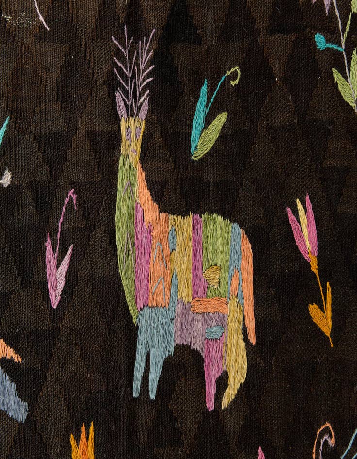 Detail image of 6' x 9'  Hand Woven Kilim Suzani Wool Rug