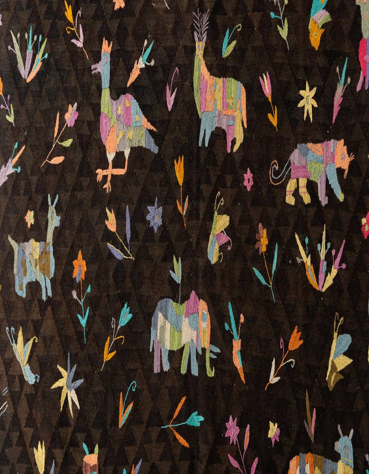 Detail image of 6' x 9'  Hand Woven Kilim Suzani Wool Rug