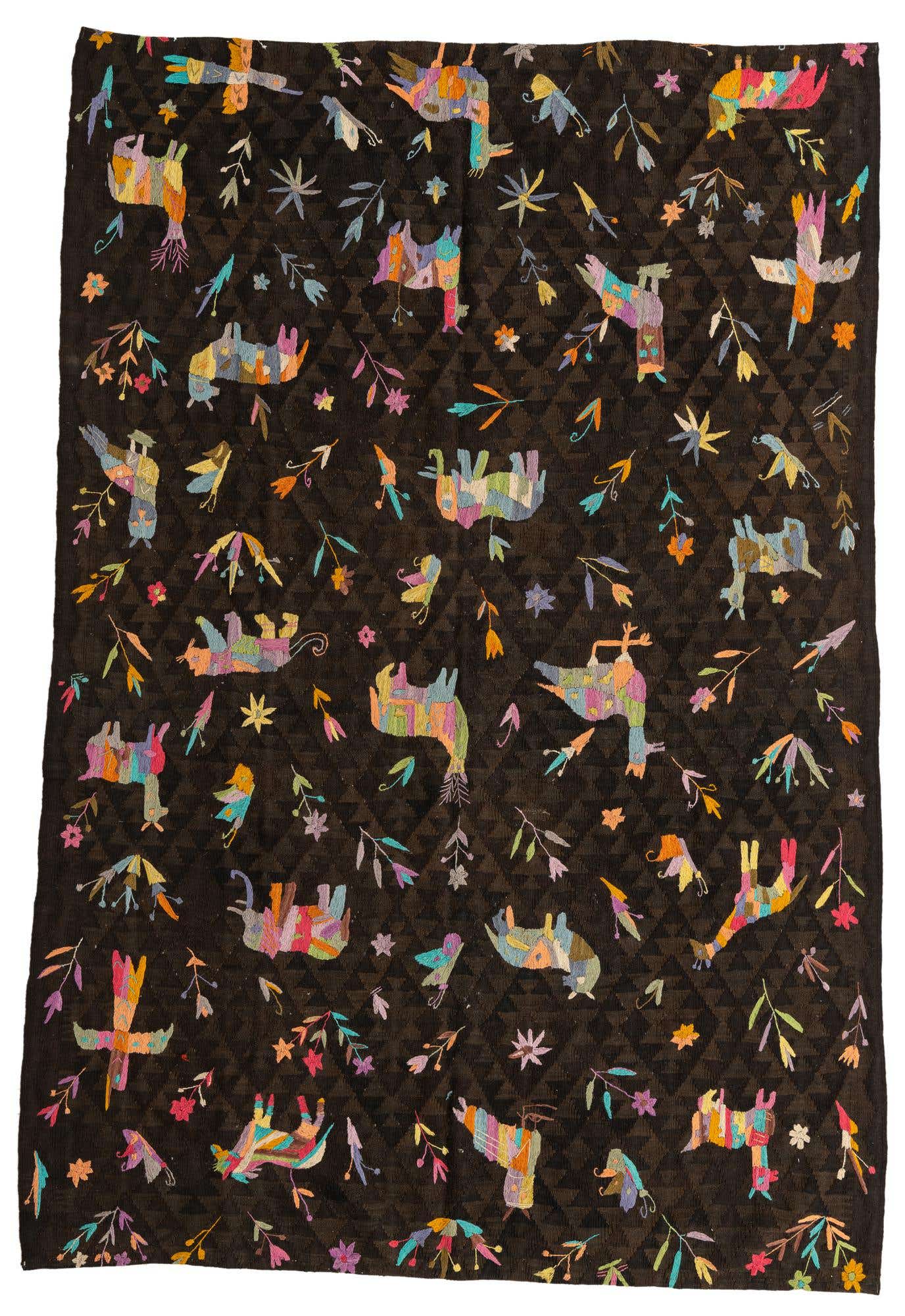 6' x 9' Hand Woven Kilim Suzani Wool Rug