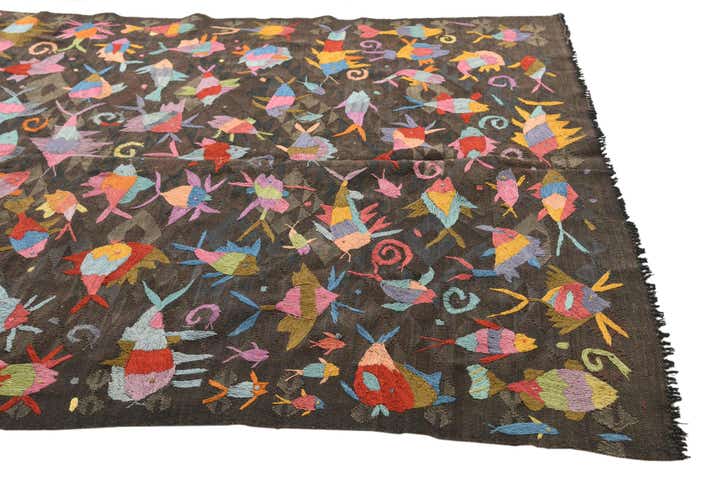 5' 4 x 7' 8 Hand Woven Kilim Suzani Wool Rug