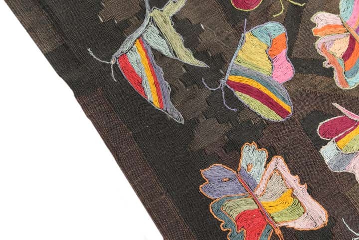 4' 4 x 6' 5 Hand Woven Kilim Suzani Wool Rug