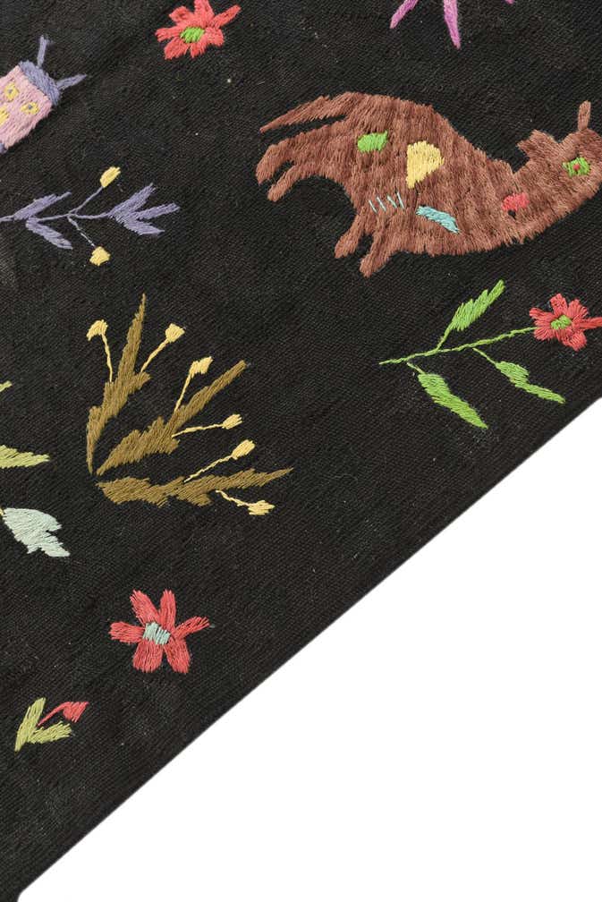 6' 2 x 9' 6 Hand Woven Kilim Suzani Wool Rug