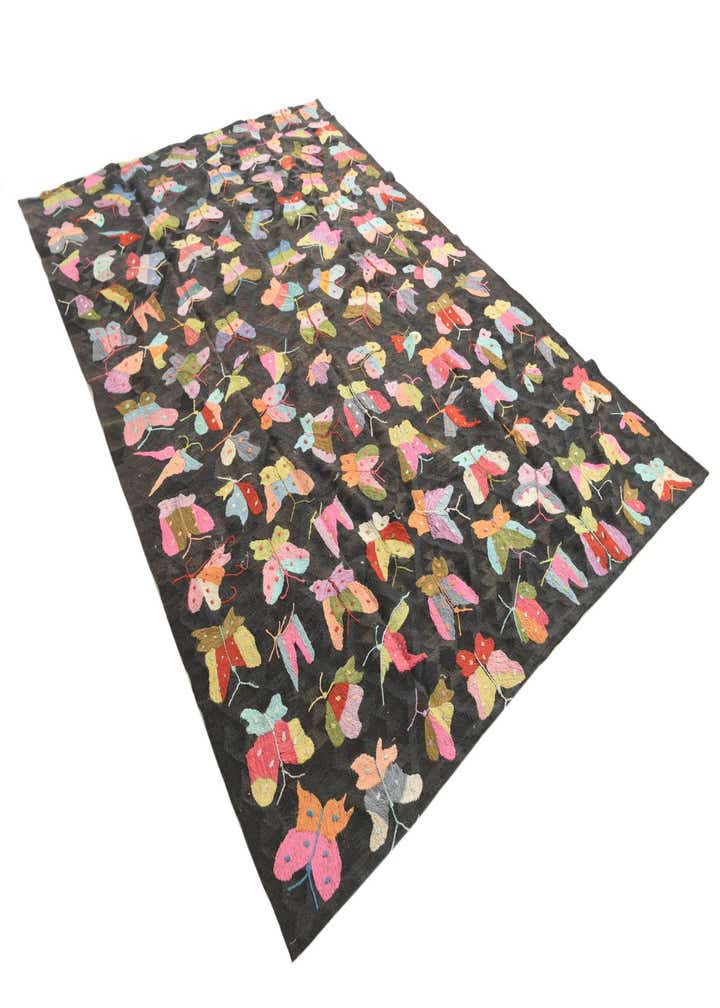 6' 5 x 9' 4 Hand Woven Kilim Suzani Wool Rug