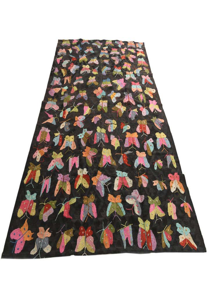 6' 5 x 9' 4 Hand Woven Kilim Suzani Wool Rug