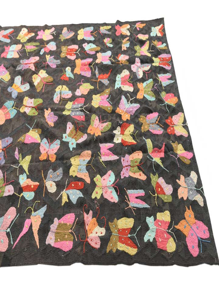 6' 5 x 9' 4 Hand Woven Kilim Suzani Wool Rug