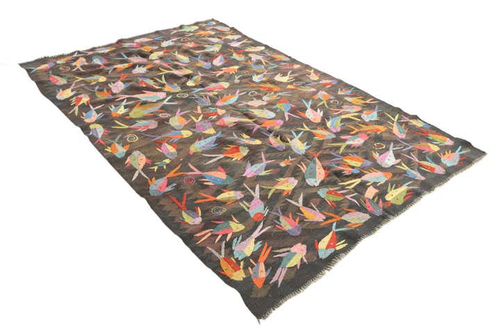 5' 2 x 8' Hand Woven Kilim Suzani Wool Rug