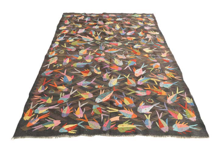 5' 2 x 8' Hand Woven Kilim Suzani Wool Rug