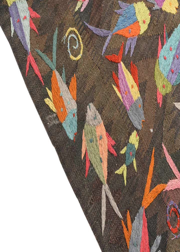5' 2 x 8' Hand Woven Kilim Suzani Wool Rug