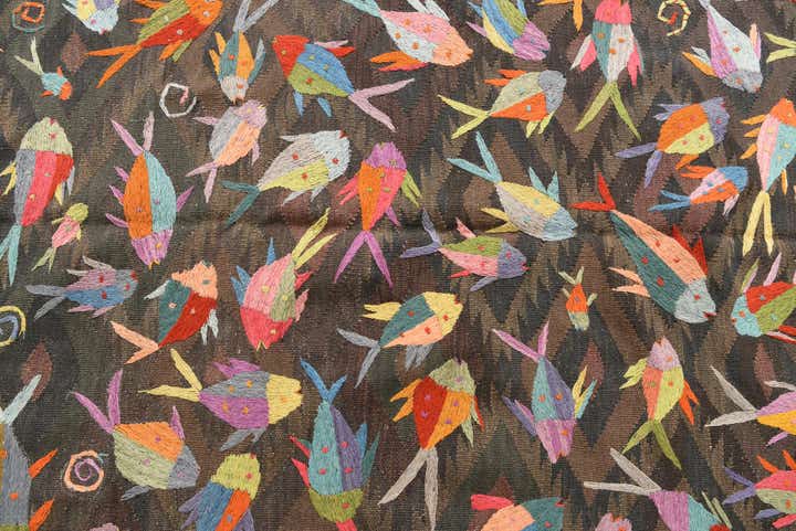 5' 2 x 8' Hand Woven Kilim Suzani Wool Rug