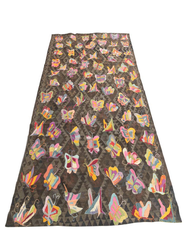 Detail image of 6' 5 x 9' 3  Hand Woven Kilim Suzani Wool Rug