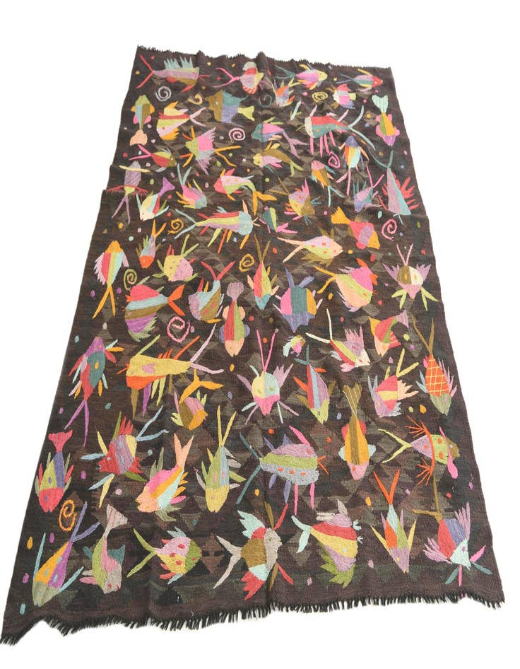 Detail image of 4' 9 x 6' 3  Hand Woven Kilim Suzani Wool Rug