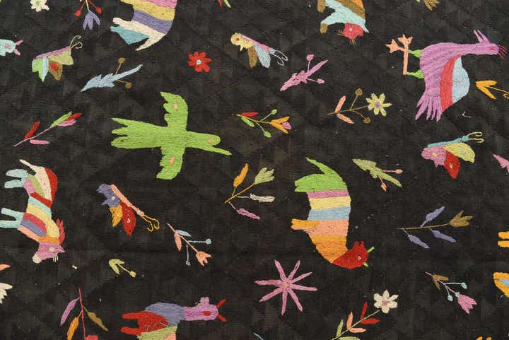 6' 7 x 9' 3 Hand Woven Kilim Suzani Wool Rug
