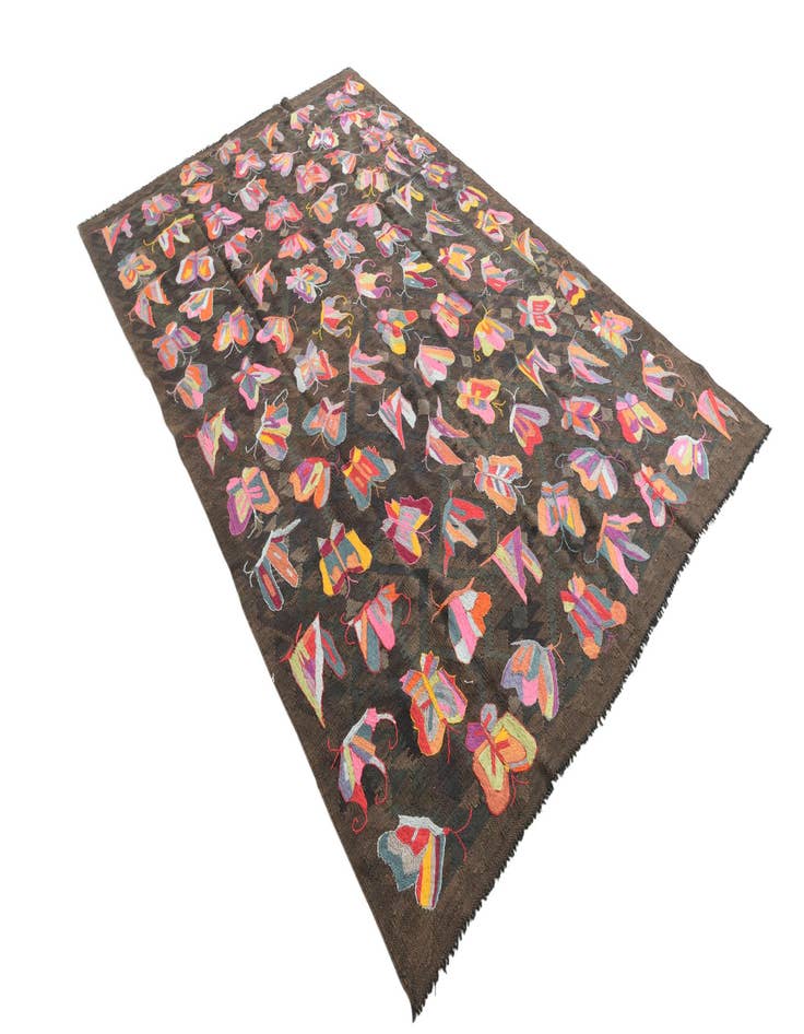 Detail image of 6' 3 x 9' 5  Hand Woven Kilim Suzani Wool Rug