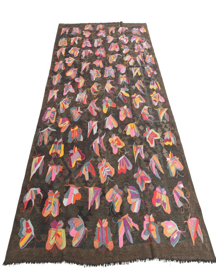 Detail image of 6' 3 x 9' 5  Hand Woven Kilim Suzani Wool Rug