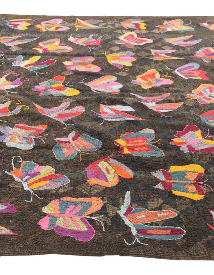 Detail image of 6' 3 x 9' 5  Hand Woven Kilim Suzani Wool Rug