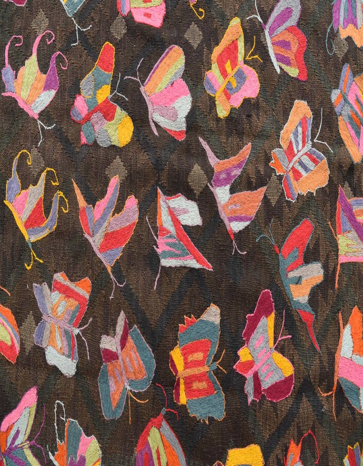 Detail image of 6' 3 x 9' 5  Hand Woven Kilim Suzani Wool Rug