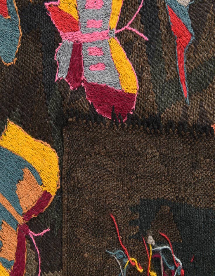 Detail image of 6' 3 x 9' 5  Hand Woven Kilim Suzani Wool Rug