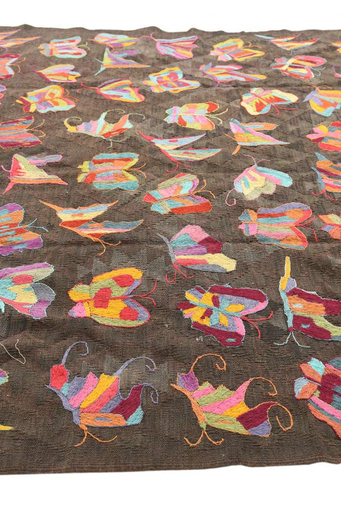 6' 5 x 9' 1 Hand Woven Kilim Suzani Wool Rug