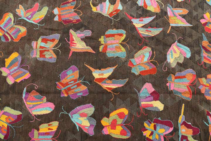 6' 5 x 9' 1 Hand Woven Kilim Suzani Wool Rug