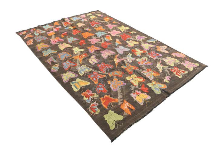 5' 4 x 7' 10 Hand Woven Kilim Suzani Wool Rug