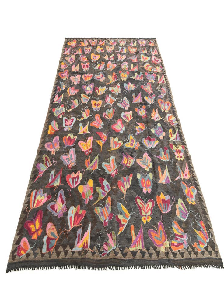 Detail image of 6' 8 x 9' 8  Hand Woven Kilim Suzani Wool Rug