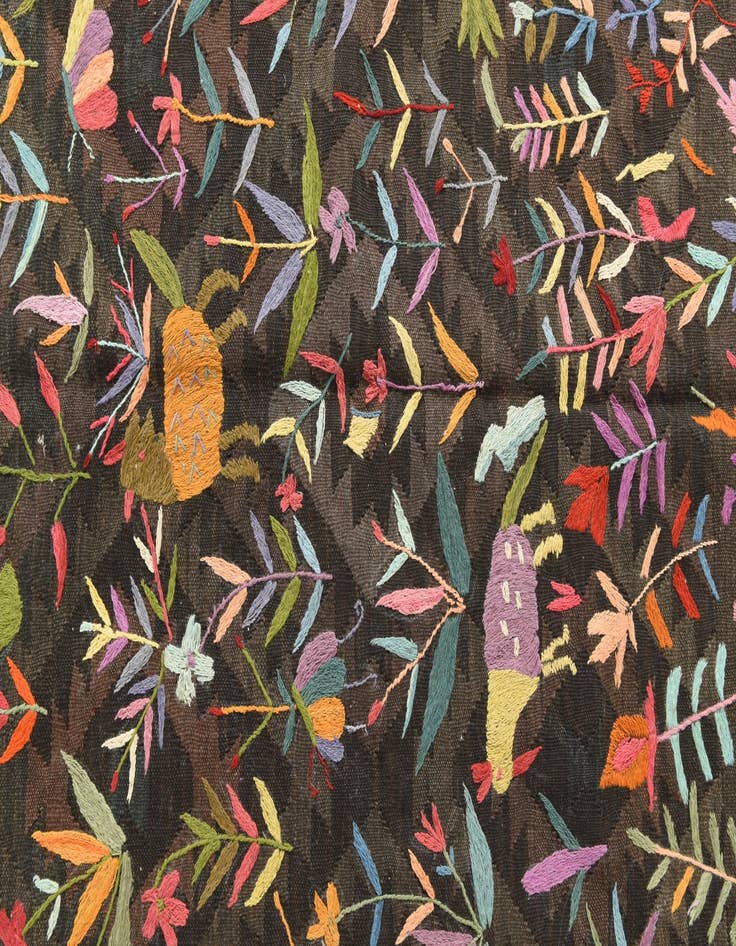 Detail image of 4' 7 x 6' 4  Hand Woven Kilim Suzani Wool Rug