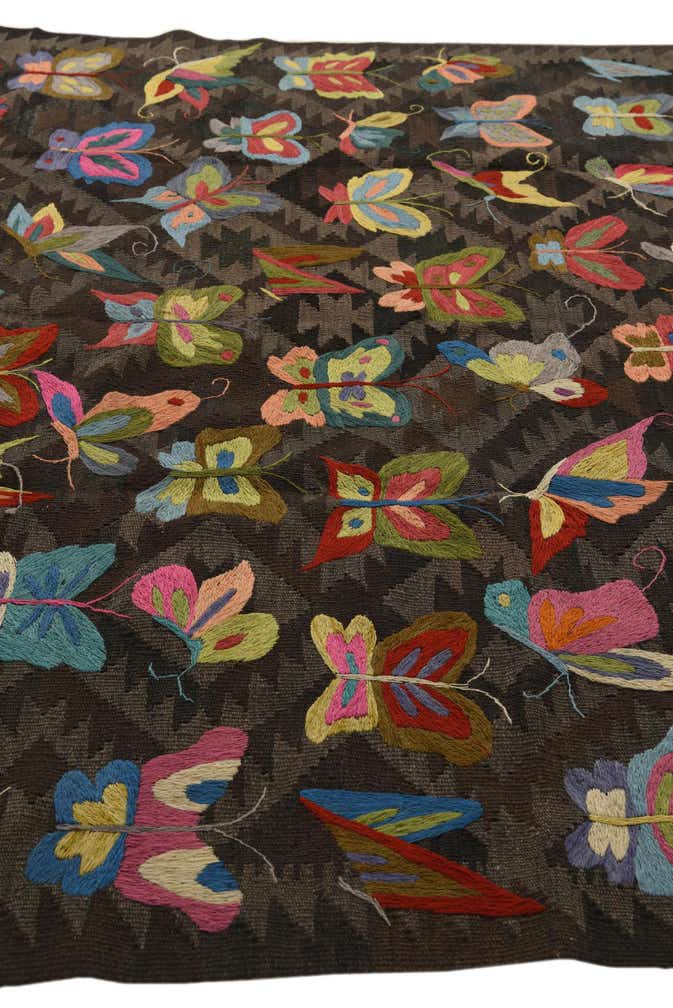 6' 5 x 9' 5 Hand Woven Kilim Suzani Wool Rug
