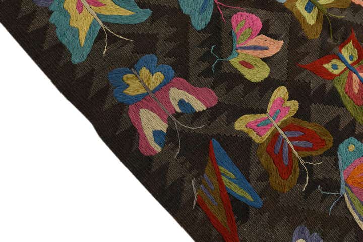 6' 5 x 9' 5 Hand Woven Kilim Suzani Wool Rug
