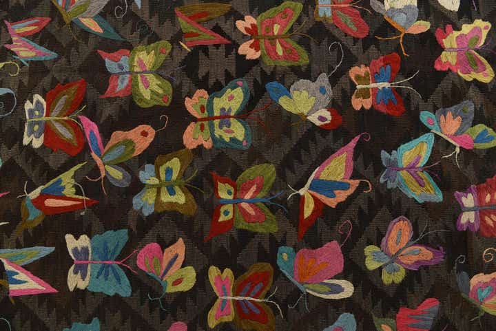6' 5 x 9' 5 Hand Woven Kilim Suzani Wool Rug