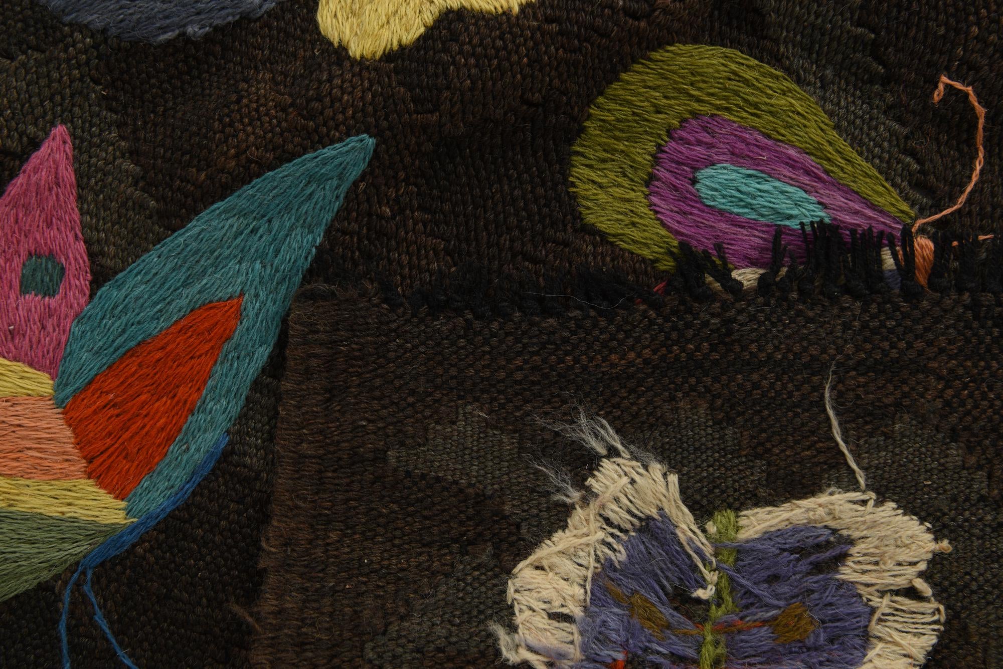 6' 4 x 9' 6 Hand Woven Kilim Suzani Wool Rug