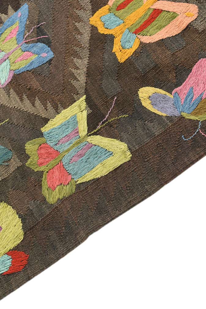 5' 5 x 7' 9 Hand Woven Kilim Suzani Wool Rug