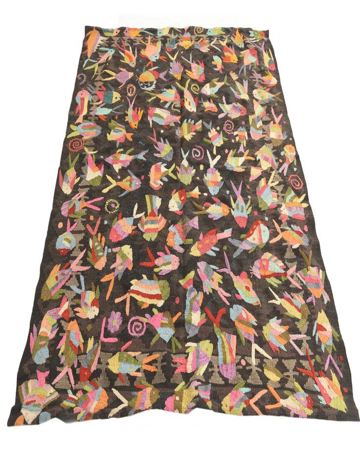 Detail image of 4' 8 x 5' 10  Hand Woven Kilim Suzani Wool Rug