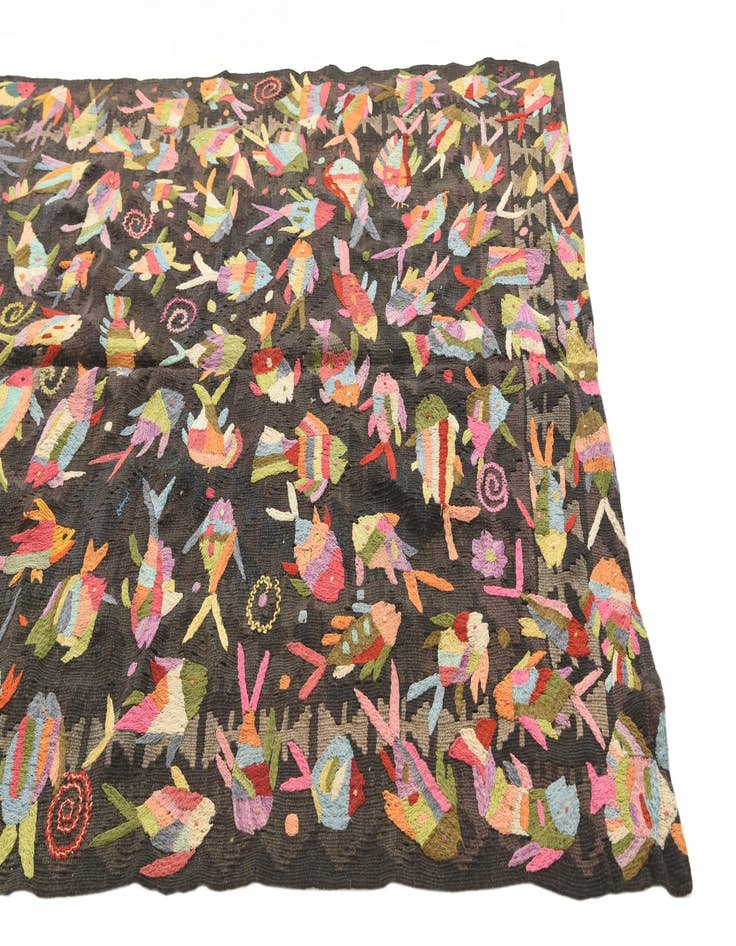 Detail image of 4' 8 x 5' 10  Hand Woven Kilim Suzani Wool Rug