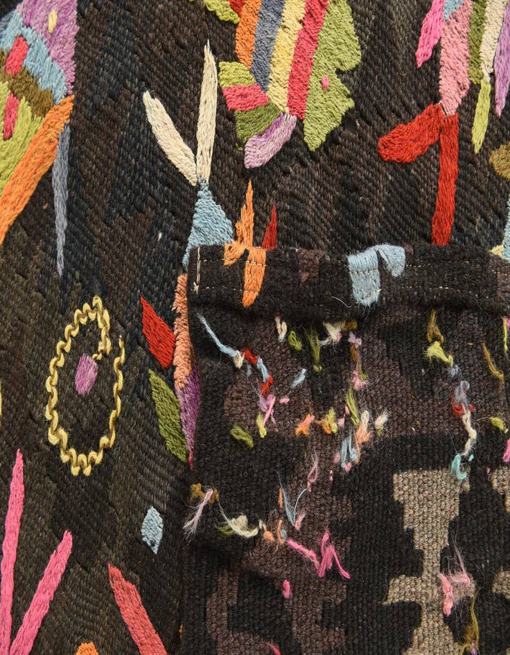 Detail image of 4' 8 x 5' 10  Hand Woven Kilim Suzani Wool Rug